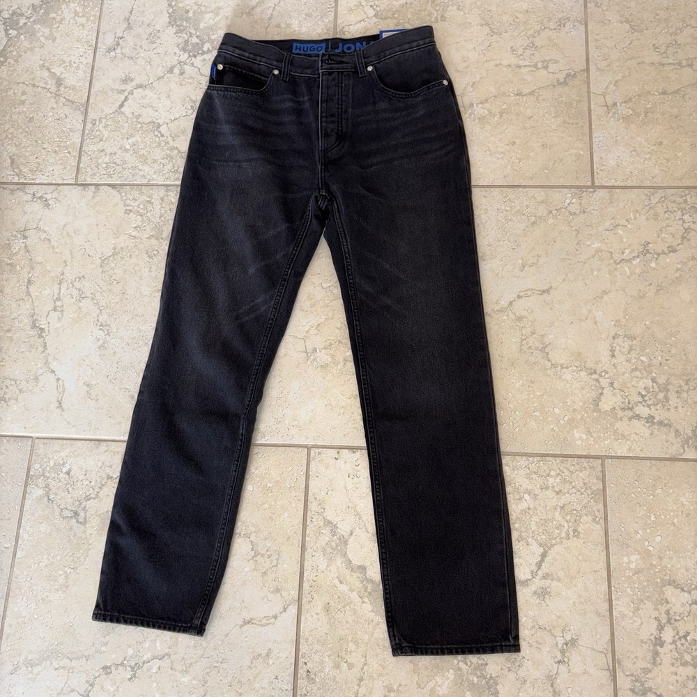 HUGO Boss Jonah Straight Jeans Men's 30x32 Black NWT 100% Cotton MSRP $133 CM83
